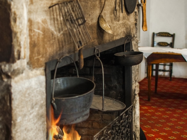 Wiggins Tavern fireplace detail